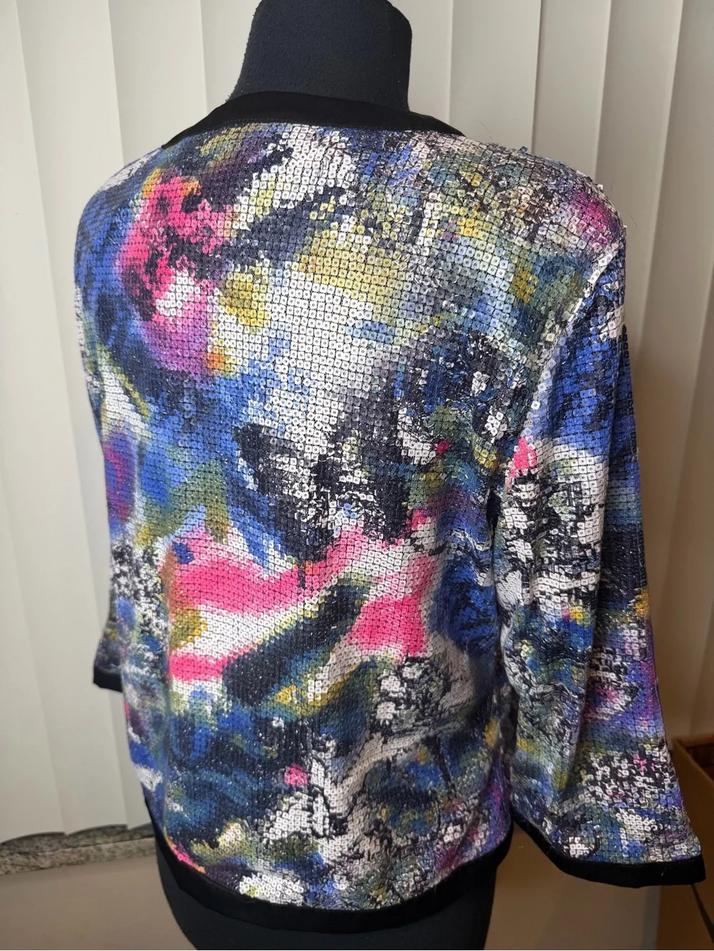 Michael Simon multicolored sequin full-zip jacket blazer Size XL - Picture 7 of 11